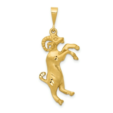 Aries Zodiac Pendant - 14K Yellow Gold Aries Zodiac Charm