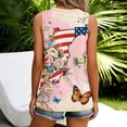 thumbnail image 6 of Women 250th Anniversary Usa Shirt National Flag Print Sleeveless Shirts Patriotic Tee, 6 of 7