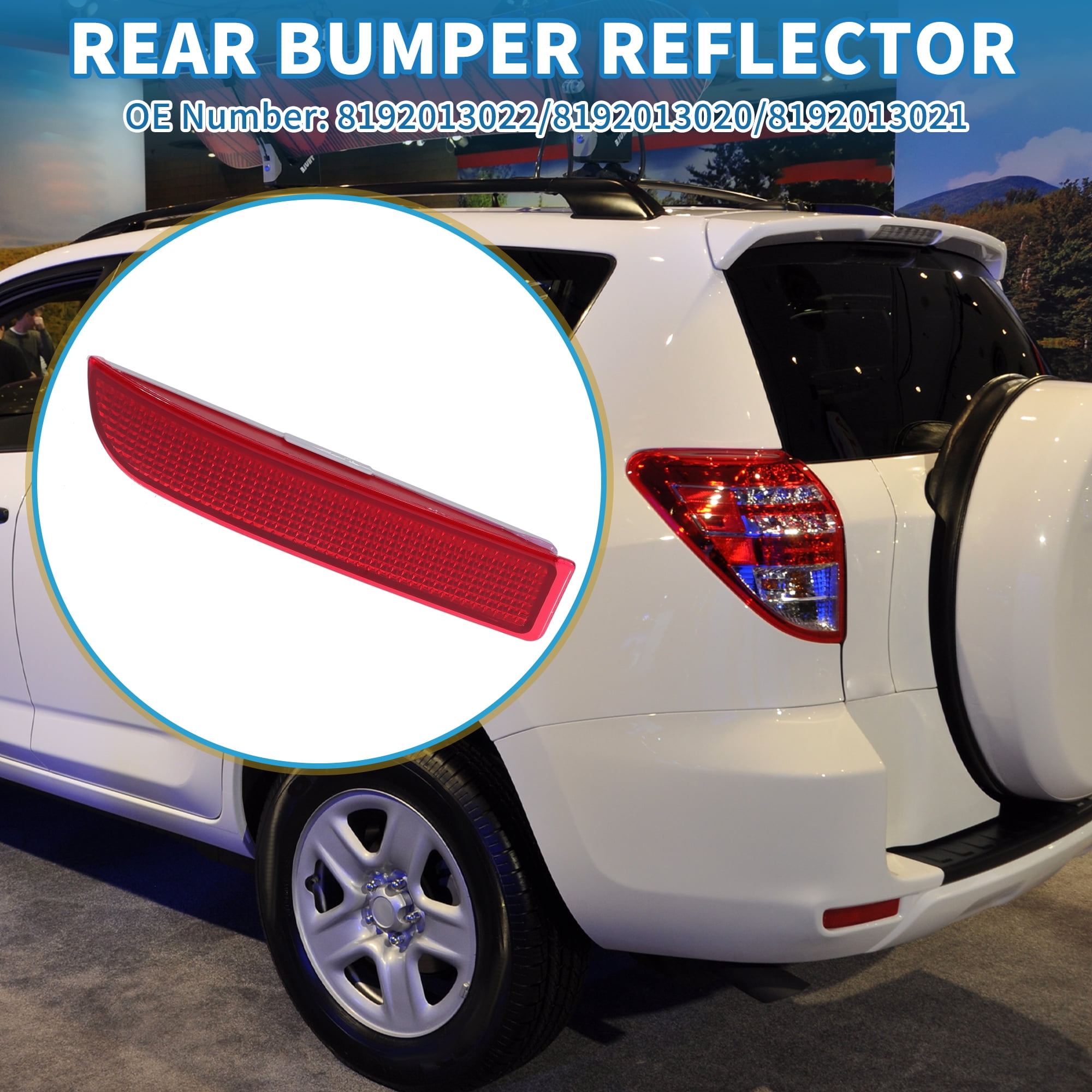 Unique Bargains Rear Left Bumper Reflector for Toyota RAV4 2006-2012 ABS Red