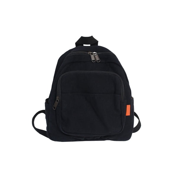 Minnieouse Color sólido Reemplazo Cremallera Transpirable Correa doble Estilo simple Gran capacidad Forro de poliéster escolar Mochilas Negro