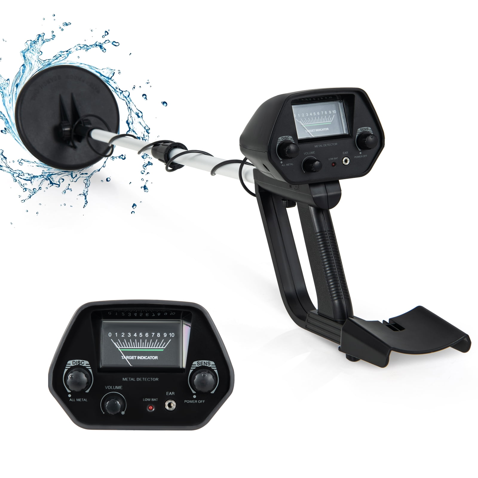Costway Waterproof Metal Detector Deep Sensitive Search Gold Digger Hunter 6.5'' MD-4030