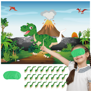 Beistle Pin The Tail On The Dinosaur Game, 18 x 21½, Multicolored,  Birthday, Children's party, Halloween, Christmas