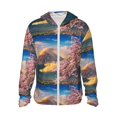 thumbnail image 2 of Uemuo Cherry Blossoms Pattern Women's Full Zip UPF 50+ Sun Protection Hoodie Jacket Long Sleeve Sun Shirt Hiking Outdoor Performance with Pockets-3X-Large, 2 of 9