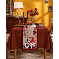 thumbnail image 2 of Valentine's Day, Table Runner 72 Inches, Gnomes Love Plaid Farmhouse Brown Woodgrain Bed Runner Dresser Scarves Tabletop for Indoor Outdoor Parties/Ceremony/Banquet, 14" x 72", 2 of 8