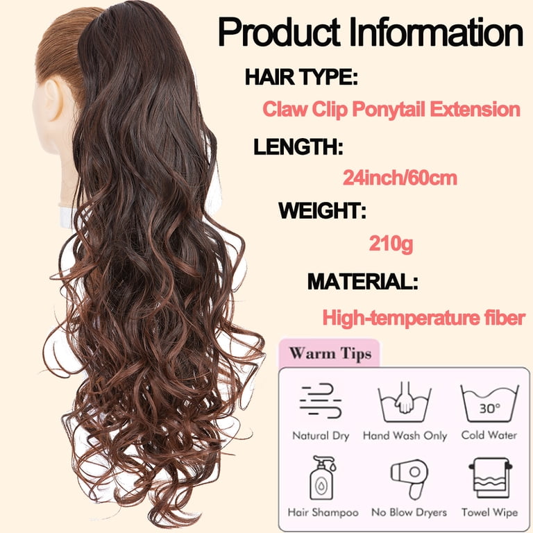 HAIRRO Claw Clip Ponytail Extension 24 display picture 2