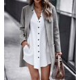thumbnail image 3 of NAYTOAO Women Stand Collar Mid Length Open Coat with Zipper Pockets, 3 of 6