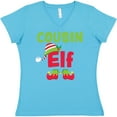 thumbnail image 3 of Inktastic Christmas Cousin Elf Women's V-Neck T-Shirt, 3 of 5