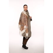 100% Wool Wrap Shawl Olga Labzina Pavlovo Posad Woolen Shawl (blue) 50x50-inch Fashion Shawl for Women