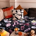 thumbnail image 2 of Gothic Pink Halloween Throw Blanket with Magic Crystals, Tarot Cards, Potions & Skulls Design - Cozy Fleece Flannel Blanket for Women, Perfect Spooky Gift for Home, Couch, Bed, or Dorm Decor, 60"x50", 2 of 6