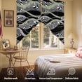 thumbnail image 5 of Swag Curtain Valances Abstract Lines Swag Valances for Kitchen Windows Sage Green Black Geometric Short Topper Curtains Valance Tier Pair for Kitchen Bedroom Living Room Bathroom 28"x36", 5 of 8