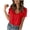 Red, variant on WIZUTIZ T Shirts for Women up to 50% Off Fluffy Cozy Style Vintage Shirts Solid Oversize V-Neck T-shirt Plain Ladies Tshirts Trendy Work Out Tshirt Tops Sports Holiday Beach Short Sleeve Tee Blouse