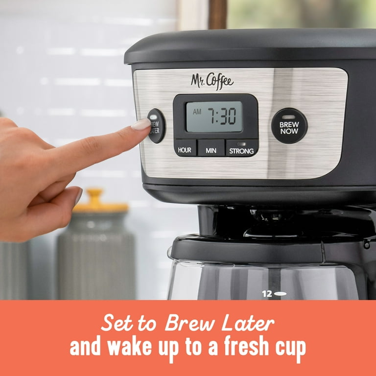 12 Cup Programmable Coffee Maker with Strong Brew, Stainless