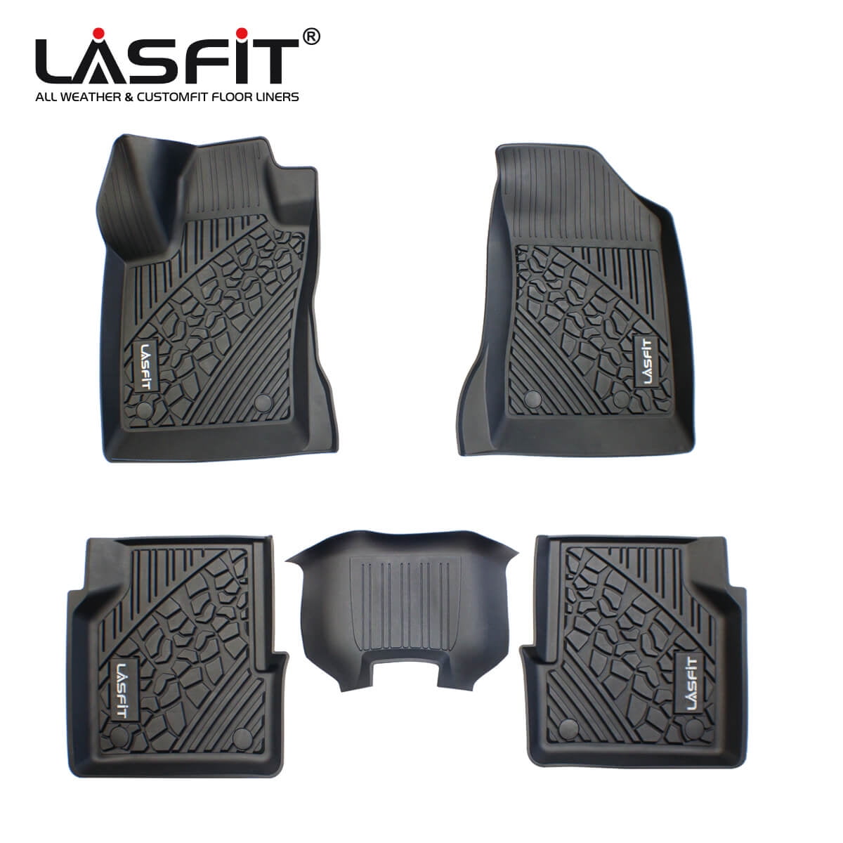 LASFIT Car Floor Liners for 2017-2020 Jeep Compass, All Weather Fit TPE Vehicle Floor Mats Set 2020 Jeep Compass All Weather Floor Mats