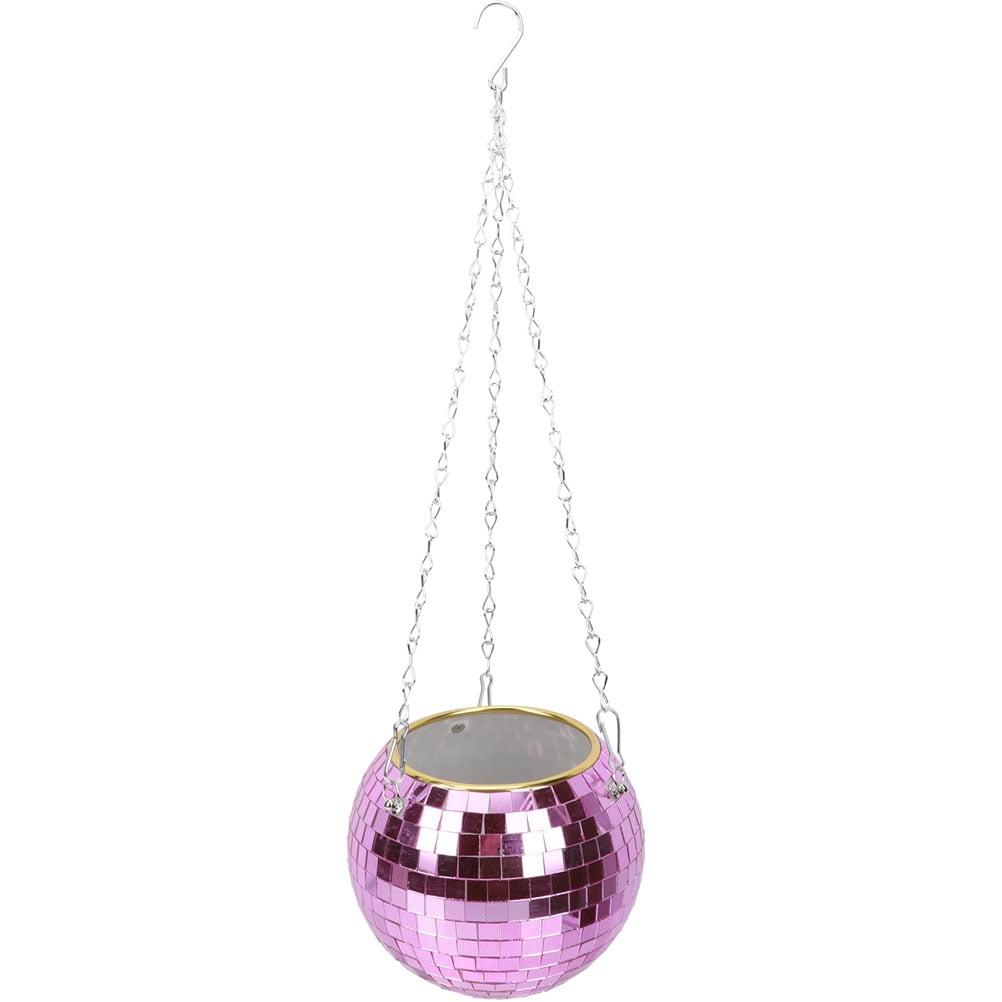 Mirror Disco Ball Hanging Planter Chain Modern Hanging Flower Pot Plant
