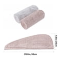 thumbnail image 5 of M-bestl Paquete de 2 toallas para el cabello, toalla de secado rápido de fibra de carbono con botones, toalla de microfibra para secar el cabello rizado, antiencrespamiento (gris estrella y rosa estre, 5 of 5