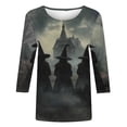 thumbnail image 2 of Plus Size Halloween T Shirt for Women Short Sleeve Witch Graphic Tees Casual Festival Custume Clothing, 2 of 4