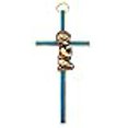 thumbnail image 3 of singer star case Boys First Holy Communion Brass and Blue Enamel Wall Cross, 4 Inch, 3 of 3