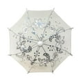 thumbnail image 2 of THY COLLECTIBLES Pack of 6 Mini Lace Umbrella Parasols with Sequins - Delicate Dolls Size Decorative Small Umbrella for Weddings, Baby Showers, Parties and Events - 11.6 inch Diameter White, 2 of 8