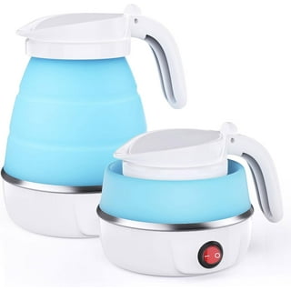 0.6L Small Electric Kettles Stainless Steel, Travel Mini Hot Water Boiler Heater, Double Wall Cool Touch Portable Teapot, Auto Shut-Off & Boil-Dry