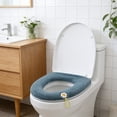 thumbnail image 7 of Thickened Heated Toilet Seat Cushion with Carrying Handle, Removable, Winter Warmth, Anti-Skid, Easy to Clean, Universal Fit for U/V/O/Shaped Toilets Navy, 7 of 7