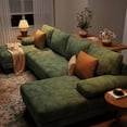 thumbnail image 2 of 112" U-Shaped Chenille Sectional Sofa with Double Chaise Loungers - Sectional Couches Modular Design for Living Rooms and Apartments - Green, 2 of 7