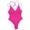 Hot Pink, variant on Vedolay Swimsuits For Curvy Women Women One Piece Swimsuit, Cutout Bathing Suit Ruffle High Waisted Swimwear,Black M