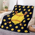 thumbnail image 2 of Soft Softball Blankets for Girls Softball Gifts for Girls Women Team Softball Stuff for Girls Cozy Fleece Baseball Softball Blanket for Couch Bed Room Decor Bedding 50'''' x 60''''(01), 2 of 6