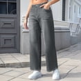thumbnail image 7 of Stretchy Jeans Women High Waist Office Work Denim Pants Casual Straight Leg Classic Jeans with Pockets, 7 of 7