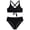 Black, variant on Nwiuh Girls Swimsuit Teen Crisscross Tie Back Bikini Sets Two Piece Bathing Suit Kids Swimwear (Hot Pink, 11-12 Years)