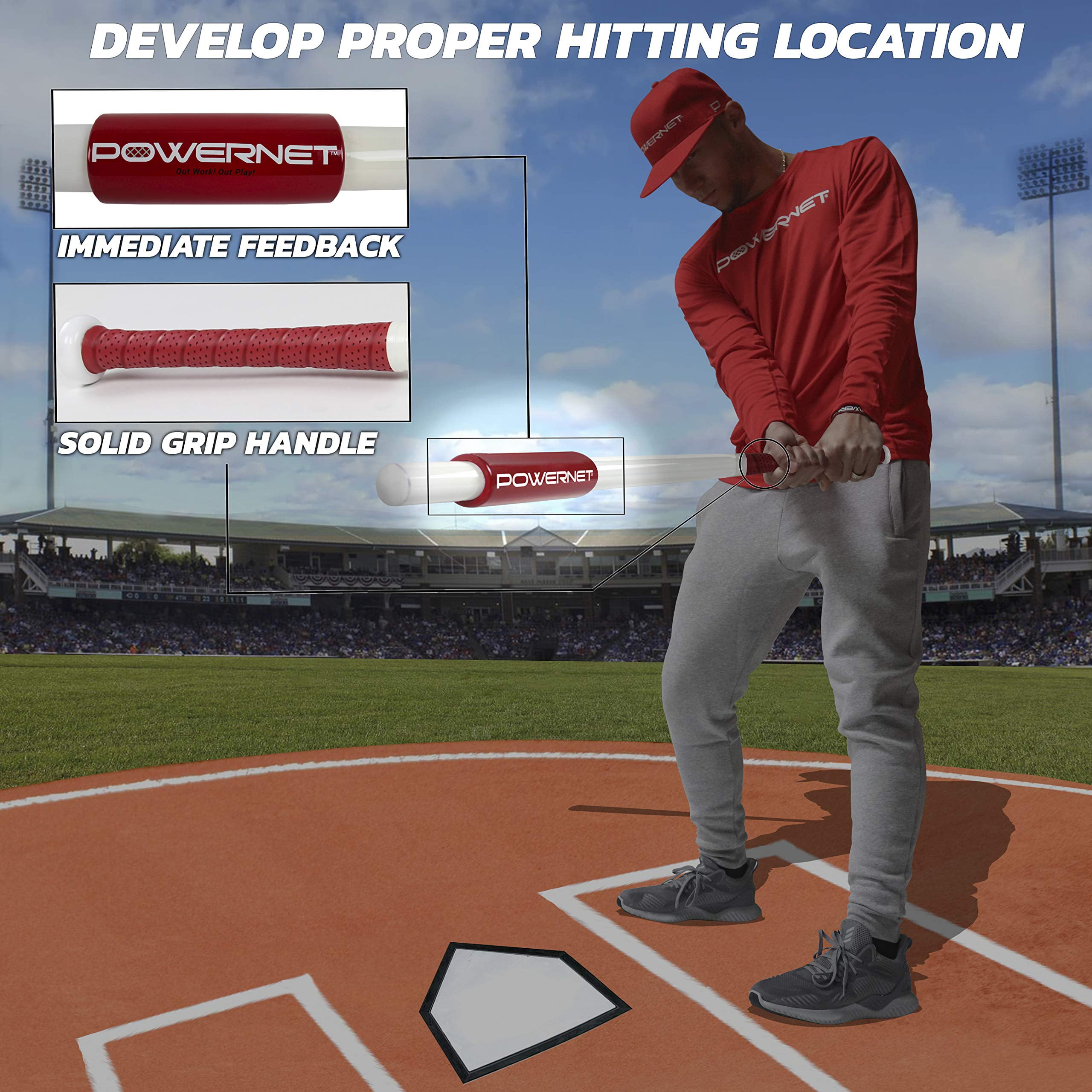 PowerNet SweetSpot Bat for Improved Hand-Eye Coordination (108789PRNT-PWRN)