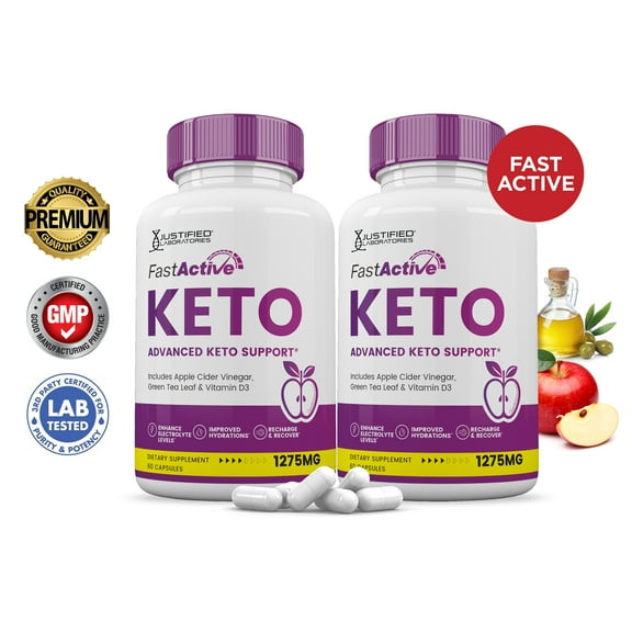 (2 Pack) Fast Active Keto ACV Pills 1275mg Alternative to Gummies Dietary Supplement 120 Capsules