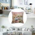 thumbnail image 5 of nygtbtfer Pillow Cover - Vintage Pink Floral Truck Design - Romantic Botanical Cushion Case for Home Decor, Sofa, Couch - Perfect for Wedding Anniversary &amp; Valentine's Celebrations White, 5 of 7