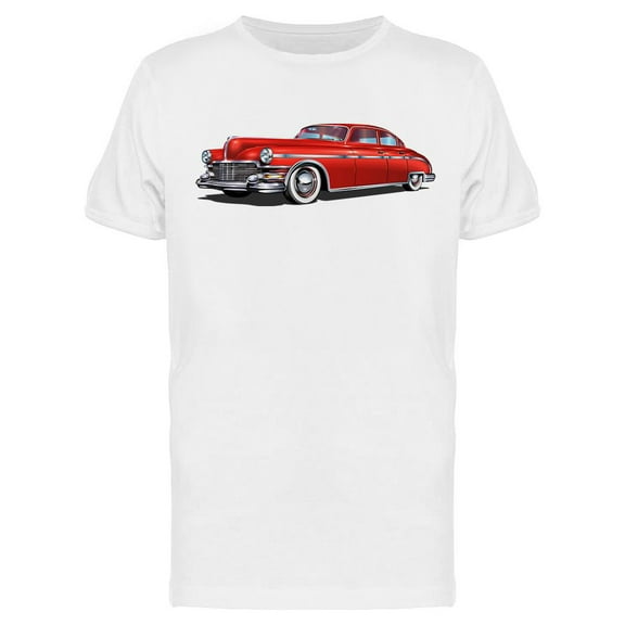 Retro Red Car Design T-Shirt Men -Image by Shutterstock, Male Large