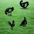 thumbnail image 4 of Chicken Yard Art Metal Stakes, Outdoor Large Black Chicken Family Silhouette Animal Garden Stakes Rooster Hen, 4 of 8