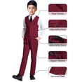 thumbnail image 4 of Chaleco tipo blazer para niños Suit YuanLu, pantalones de vestir, camisa blanca, color burdeos, 4 of 6