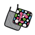 thumbnail image 2 of Monogram Initial E Polkadots and Pink Pair of Pot Holders, 2 of 2