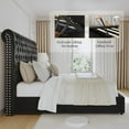 thumbnail image 2 of Merluxy Lift Up Storage Bed King Size Velvet Upholstered Sleigh Platform Bed Frame/52.4" Deep Button Tuft Headboard, Easy Assembly/Black, 2 of 5