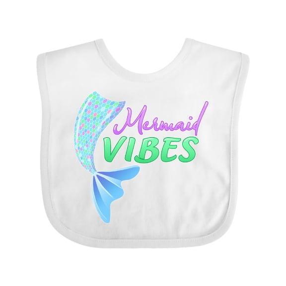 Inktastic Mermaid Vibes- mermaid tail Girls Baby Bib