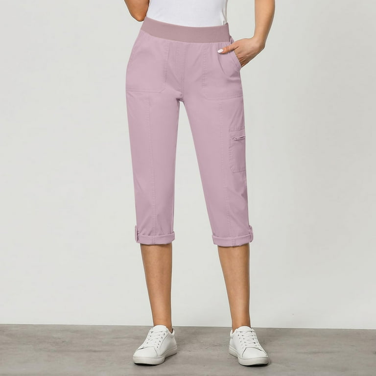 Athletic Capris for Women Workout Running Gym Capri Pants Elastic