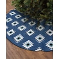 thumbnail image 2 of Blue Boho Christmas Tree Skirt 48 Inches Large Christmas Skirt Tree, Southwestern Geometric Abstract Art Tree Skirt Christmas Decorations for Fireplace Party Holidays Indoor Outdoor, 2 of 7