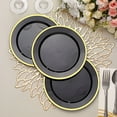 thumbnail image 4 of Balsa Circle 10 Black 7" Disposable Round Plastic Dessert Plates Gold Rim, 4 of 8
