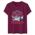 thumbnail image 3 of Tshirts Shirts for Women Independence Day Printed Short Sleeve Crew Neck Refreshing Breathable Resistant Daily T-Shirts Sizes S, 3 of 3