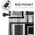 thumbnail image 4 of Dark Grey Kitchen Curtain Valance and Tiers, 3Pcs Geometric Art Valance Set Gray Black Rod Pocket Curtain for Kitchen Window Modern Unique Patterns, 4 of 6