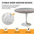 thumbnail image 2 of Elastic Fitted Round Tablecloth, Grey Stripes Abstract Waterproof Stretch Table Cover for 45"-54" Tables, Geometric Spring Flowers Country Washable Outdoor Tablecloths for Patio, Picnic, Camping, 2 of 9
