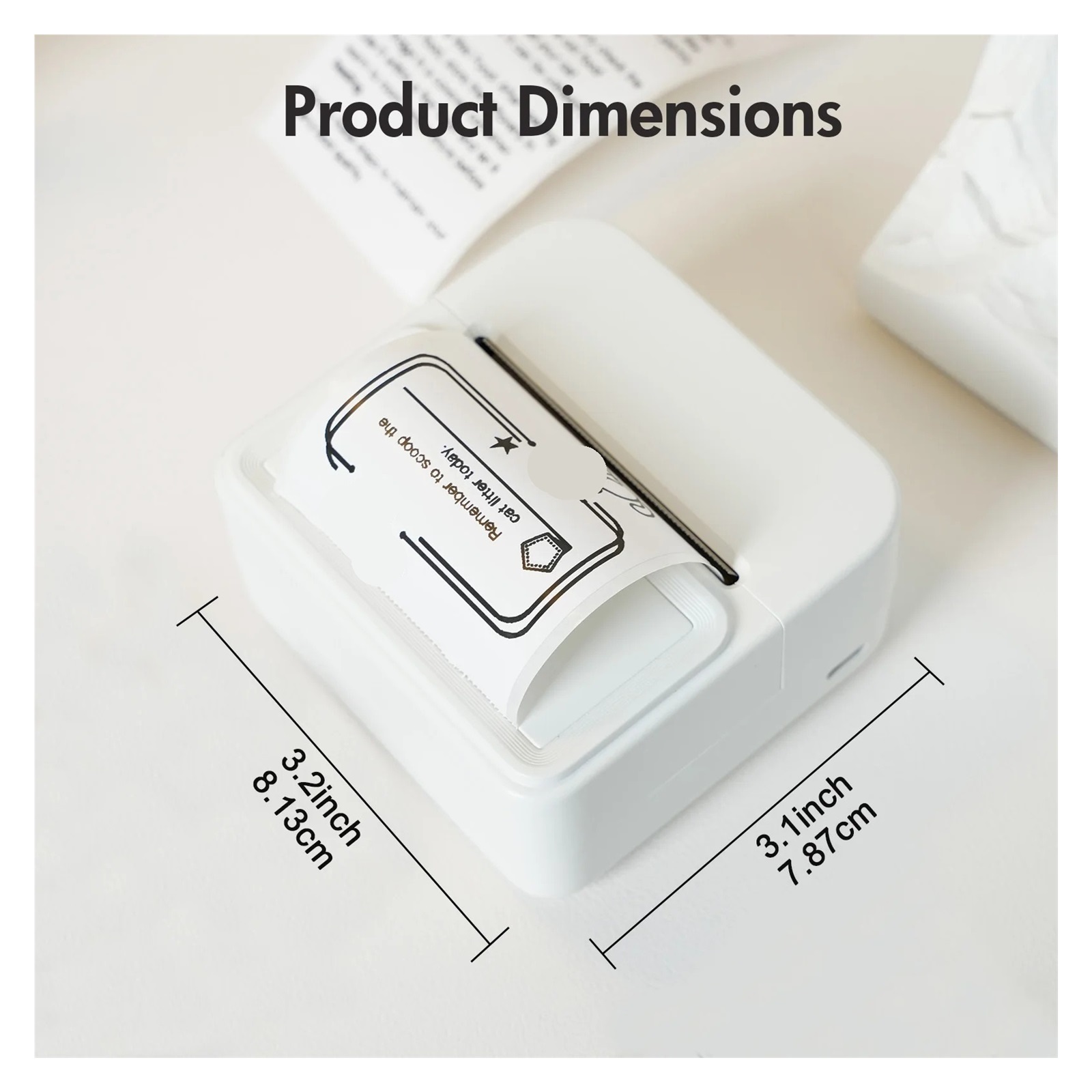 Inkless Thermal Label Printer Portable Bluetooth Pocket Label Maker Home Study with 1roll Stickable