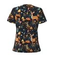 thumbnail image 4 of Naloa Forest Elf Print T-Shirts Short Sleeve V Neck Tees for Women Fashion Tops Trendy Lightweight Soft Casual Summer Outfits Clothes, 4 of 5