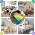 thumbnail image 5 of Colorful Tie Dye Wave Pattern Rectangle Tablecloth 60"x102",Waterproof Polyester Rectangle Table Cloth, Wipeable Spillproof Polyester Tablecloth for Dining, Camping, Indoor and Outdoor, 5 of 5