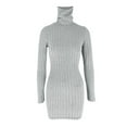 thumbnail image 4 of Women's Casual Sweater Dress Turtleneck Ribbed Bodycon Long Sleeve Mini Knit Dresses 2024 Fashion, 4 of 6