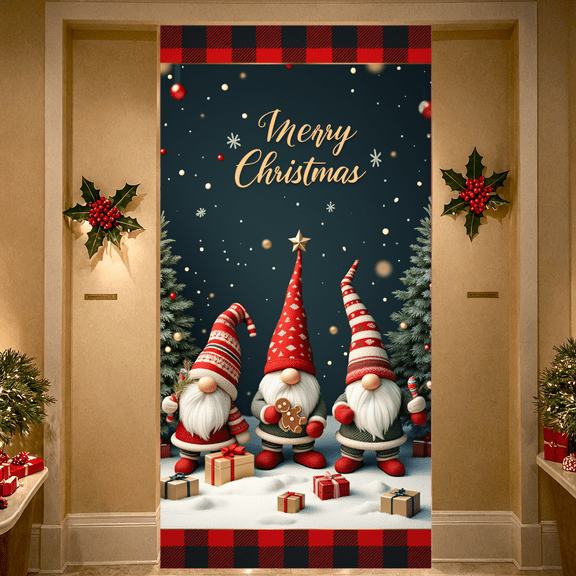 Colorful Snowman Banner Cheerful Christmas Decorations Fun Party Backdrop Family Gathering Holiday Event