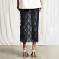 thumbnail image 5 of Samdudou Womens Maxi Skirts High Waisted Sequined Split Mesh Skirt Elastic Waist Plaid See-Through Beachwear for Party, 5 of 5